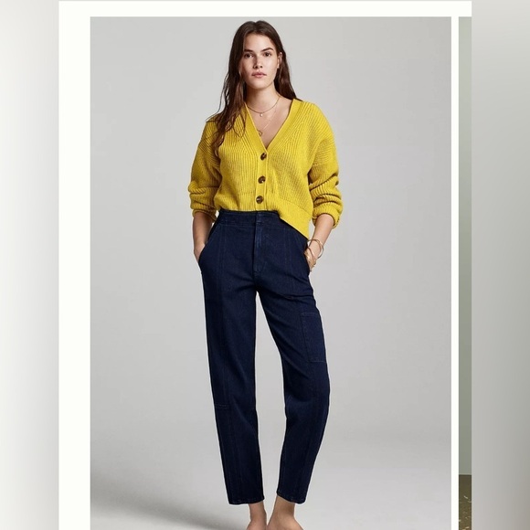 Pilcro Anthropologie Ultra High-Rise Relaxed Jogger Jeans Dark Blue 32 - Picture 1 of 9